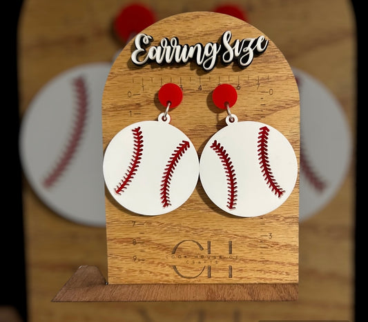 Baseball acrylic earrings 