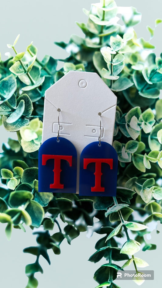 Texas Baseball Arch Earrings