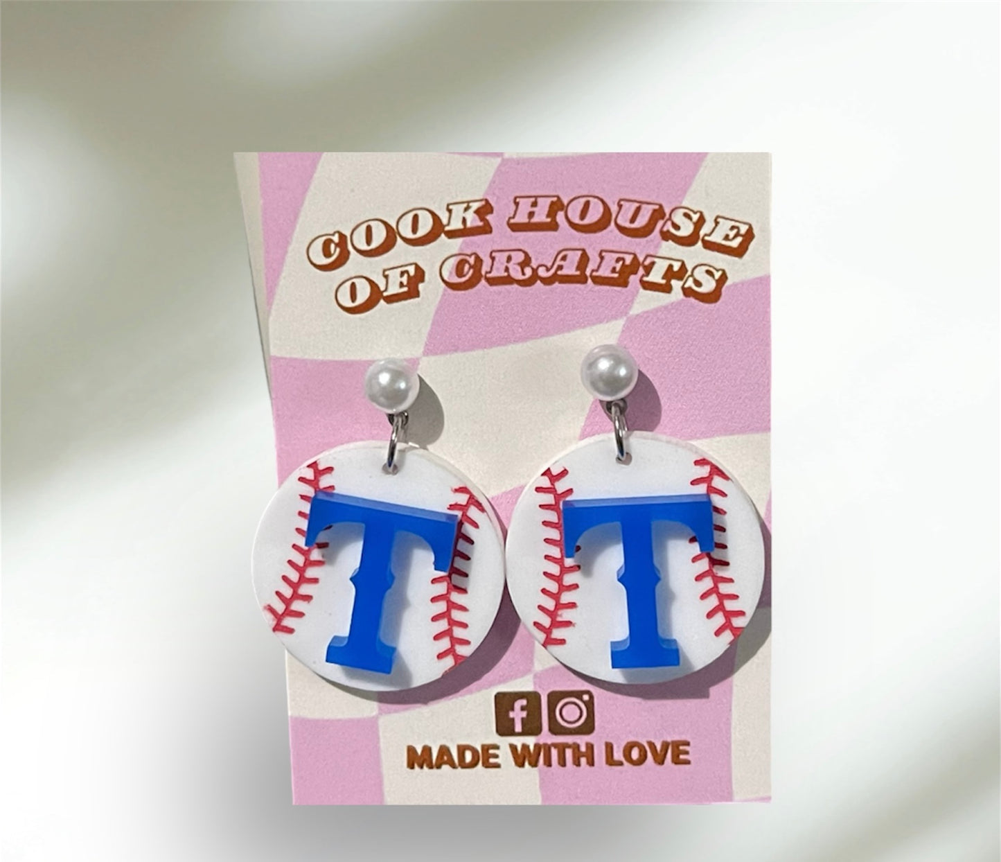 Texas Baseball Earrings
